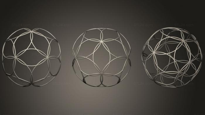 Geometric shapes (F8 Flower, SHPGM_0422) 3D models for cnc